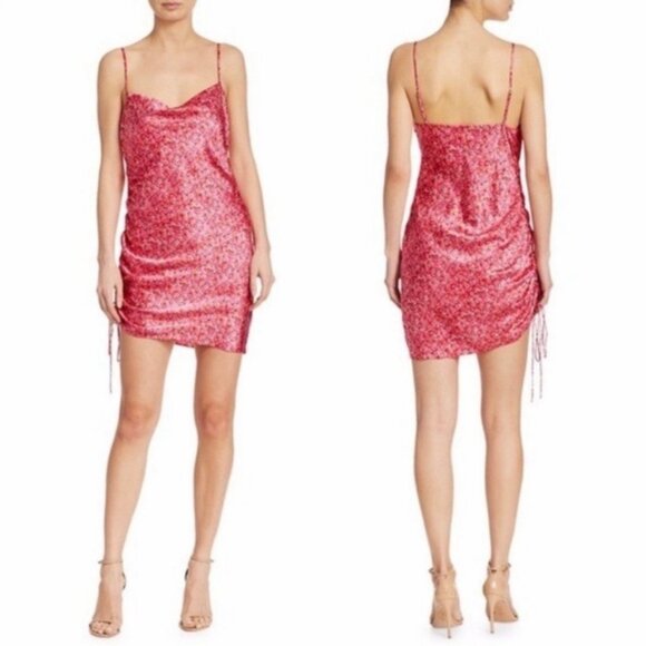 Cinq a Sept Astrid Ditsy 100% Silk Floral Slip Dress Size 8 Pink - Picture 1 of 5